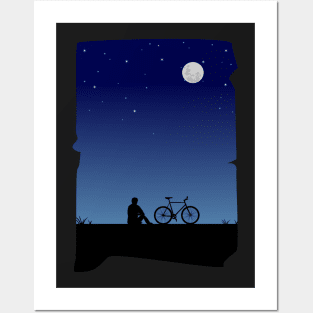 night Cycling alone Posters and Art